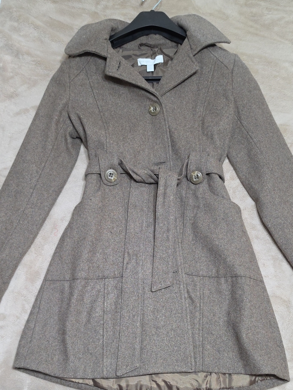 New York & Company Taupe Belted Trench Coat